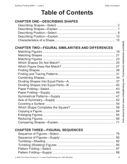 Table of Contents - The Critical Thinking Co.