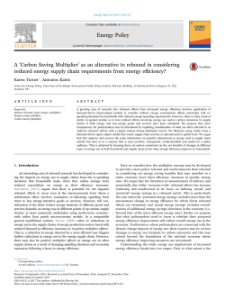 A `Carbon Saving Multiplier` as an alternative to rebound in