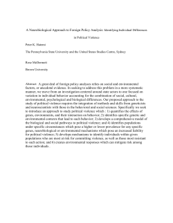 A Neurobiological Approach to Foreign Policy Analysis