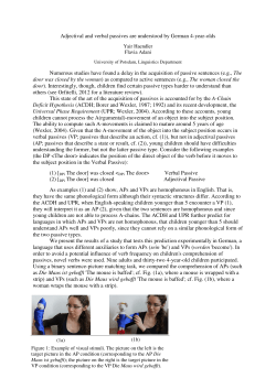 Adjectival and verbal passives are understood by German 4