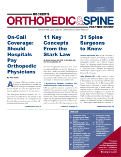 On-Call Coverage: Should Hospitals Pay Orthopedic Physicians 11