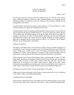 COUNCIL MEETING - City of Greenville, OH