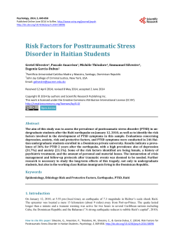Risk Factors for Posttraumatic Stress Disorder in Haitian Students