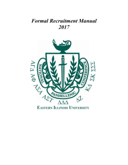EIU Panhellenic Recruitment Manual