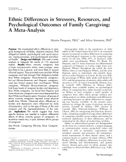 Ethnic Differences in Stressors, Resources, and