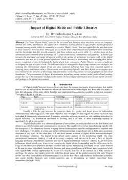 IMPACT OF DIGITAL DIVIDE AND PUBLIC LIBRARIES