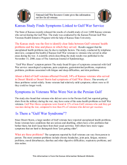 Kansas Study Finds Symptoms Linked to Gulf War Service