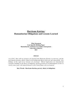 Hurricane Katrina: Humanitarian Obligations and Lessons Learned