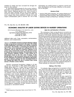 economic analysis of labor saving devices in nursery operations