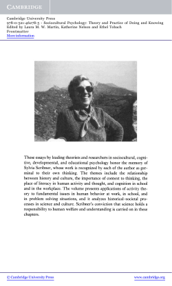 Sociocultural psychology: Theory and practice of doing and knowing