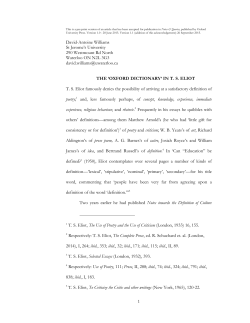 The Oxford Dictionary in TS Eliot - The Life of Words