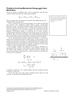 Problems Involving Mechanical Energy and Linear Momentum