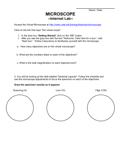 INTRODUCTION TO THE LIGHT MICROSCOPE