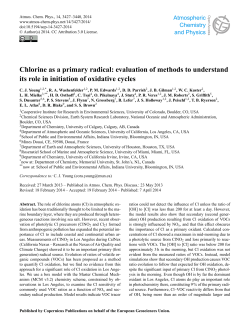 Chlorine as a primary radical: evaluation of