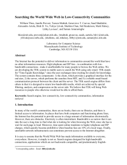 Searching the World Wide Web in Low-Connectivity