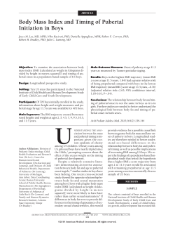 Body Mass Index and Timing of Pubertal Initiation in Boys