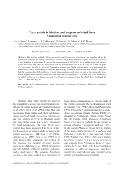 Trace metals in bivalves and seagrass collected from Venezuelan