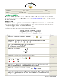 Numbers and Digits
