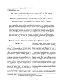 Plant Characters and Seed Yield of Garden Pea under Different