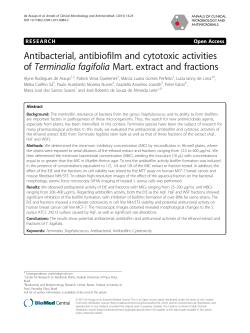 Antibacterial, antibiofilm and cytotoxic activities of Terminalia