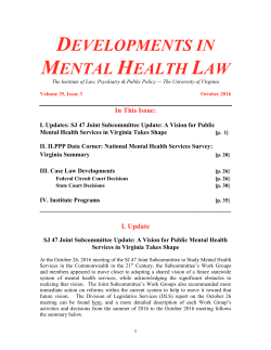 developments in mental health law - Institute of Law, Psychiatry and