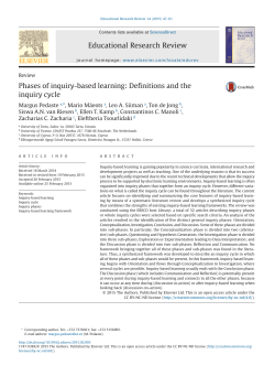 Phases of inquiry-based learning: Definitions and the inquiry cycle