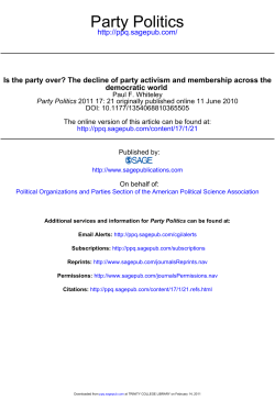 Party Politics - Trinity College Dublin