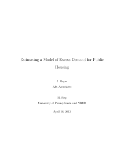 Estimating a Model of Excess Demand for Public Housing