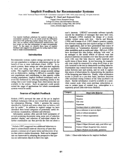 Implicit Feedback for Recommender Systems