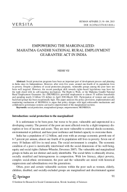 empowering the marginalized: mahatma gandhi national rural