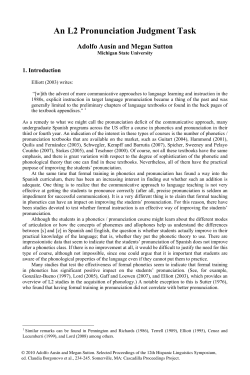 An L2 Pronunciation Judgment Task