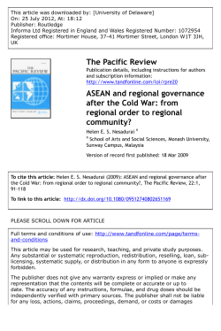 ASEAN and regional governance after the Cold War: from regional