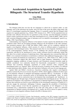 Accelerated Acquisition in Spanish