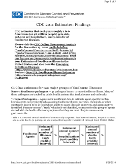 CDC 2011 Estimates: Findings