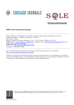 Union Effects on Productivity, Profits, and Growth: Has the Long Run