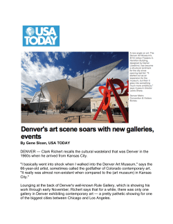 Gene Sloan, &ldquo;Denver`s art scene soars,&rdquo; USA