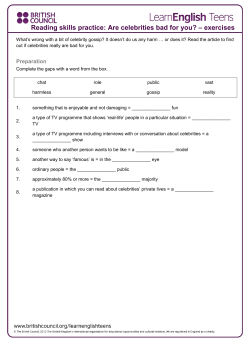Reading skills practice: Are celebrities bad for you? &ndash; exercises