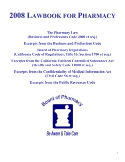 CA Pharmacy Law
