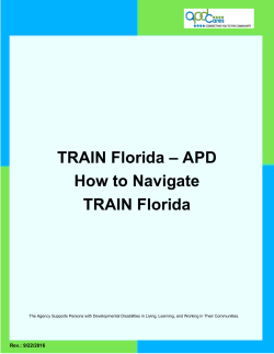 How to Navigate TRAIN Florida - Agency for Persons with Disabilities