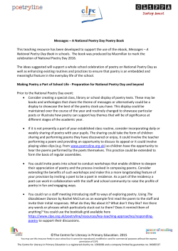 National Poetry Day 2016 Teaching Resource