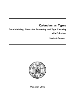 Calendars as Types