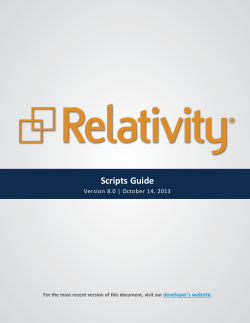 Relativity Scripts Guide - Relativity Developer Documentation