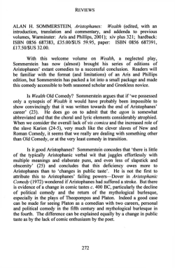 ALAN H. SOMMERSTEIN, Wealth (edited, with an introduction