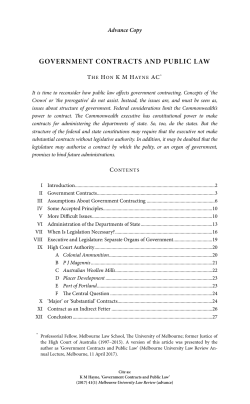 Government Contracts and Public Law
