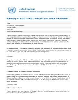 Summary of AG-018-002 Controller and Public Information