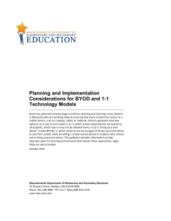Planning and Implementation Considerations for BYOD and 1:1