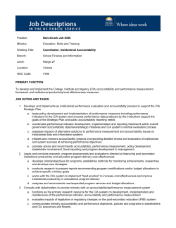 PRIMARY FUNCTION To develop and implement the College