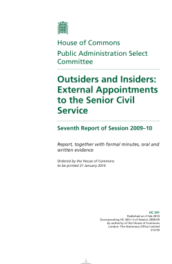 Outsiders and Insiders: External Appointments to the Senior Civil