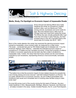 Media, Study, Put Spotlight on Economic Impact of Impassable Roads