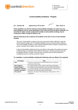 Constructability Guidelines - Projects